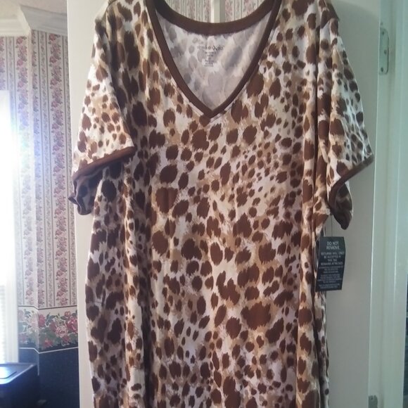 Dreams & Co. Animal Print Long Lounger-1X (22/24) Petite -NWT - Picture 3 of 5